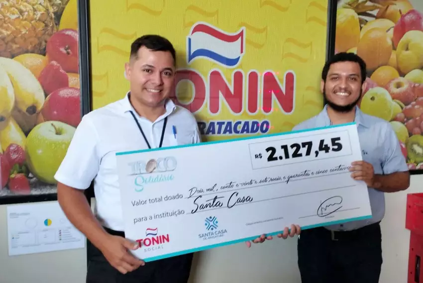 Troco solidário do Superatacado Tonin rende mais de R$ 2 mil para a Santa Casa